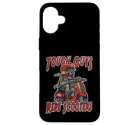 Tough Guys Ride Scooters. Estilo Retro de Patinete Carcasa para iPhone 16 Plus