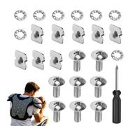Tough Hardware Bolt, Heavy Duty Football Screw, 1 x 1 pulgadas Metal Nut with Locking Washer, Durable Steel Gear Fastener, Equipment Hardware with Rugged Design, Backplate Attachment for Youth