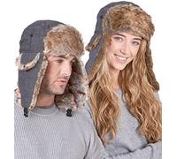 Tough Headwear Gorro Invierno Hombre y Mujer - Gorro Aviador Unisex - Gorro Hombre/Mujer con Orejeras - Gorro Invierno Mujer/Hombre de Pelo - Gorros Invierno Hombre/Mujer Esquimal