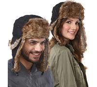 Tough Headwear Gorro Invierno Hombre y Mujer - Gorro Aviador Unisex - Gorro Hombre/Mujer con Orejeras - Gorro Invierno Mujer/Hombre de Pelo - Gorros Invierno Hombre/Mujer Esquimal