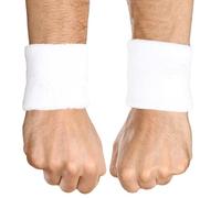 Tough Headwear Muñequera Deportiva para Uso Pesado - Muñequera de Entrenamiento, para Hombres y Mujeres, Sudor Absorbente, Talla Única, Blanco