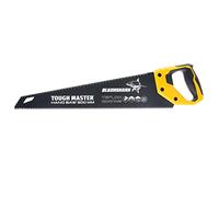 TOUGH MASTER Sierra de mano de 500 mm, 7TPI cómodo mango antideslizante, poda y corte de madera, plástico, tubos de PVC, hoja afilada, sierra de madera con marcas de regla