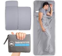 Tough Outdoors Forro Doble para Saco de Dormir, Saco de Dormir para Adultos y sábanas de Viaje, Forro para Saco de Dormir, Saco de Dormir Ligero para mochileros, Color Gris