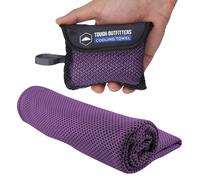 Tough Outdoors Toalla Gimnasio Hombre/Mujer - Toalla Gimnasio Pequeña 100 x 30 cm - Refrescante de Secado Rápido y con Protección Solar UPF50 - Toallas Gym Yoga Deporte - con Bolsa de Transporte