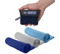 Tough Outdoors Toalla Gimnasio Hombre/Mujer - Toalla Gimnasio Pequeña 100 x 30 cm - Refrescante de Secado Rápido y con Protección Solar UPF50-3X Toallas Gym Yoga Deporte - con Bolsa de Transporte