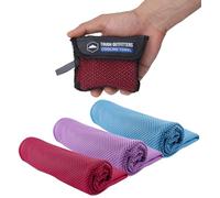 Tough Outdoors Toalla Gimnasio Hombre/Mujer - Toalla Gimnasio Pequeña 100 x 30 cm - Refrescante de Secado Rápido y con Protección Solar UPF50-3X Toallas Gym Yoga Deporte - con Bolsa de Transporte