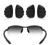 ToughAsNails Almohadillas de nariz de repuesto para gafas de sol Maui Jim Makaha MJ405/Sandy Beach MJ408/Ho'okipa MJ407 y Martini, 2 Pares Negro, Makaha