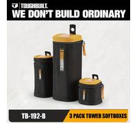 Toughbuilt Paquete de 3 - Softboxes Tower para Suministros Pequeños Bolsa de Almacenamiento de Herramientas TB-192-B