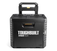 Toughbuilt Stacktech - Maletín con ruedas, 1 cajón con cierre deslizante, estructura autoalineable y encajable, mango telescópico, 53 x 40,5 x 67 cm, 113 kg de capacidad