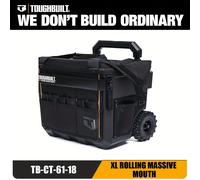 TOUGHBUILT TB-CT-61-18 XL Bolsa de herramientas rodante de ancha Toughbuilt® de duro de ancha XL, poliéster negro, 18 pulgadas, con cremallera