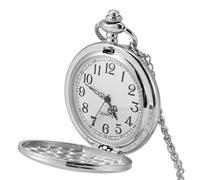 TOUISEDGI 3Colors Classical Quartz Analog Smooth Pocket Watch Necklace Pendant with Chain Accurate Time Keeping Easy Reading Fashionable Outfits (Chaîne Fine argentée Brillante)