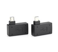 TOUISEDGI Adaptador USB, 2 Piezas USB 2.0 Hembra A Macho Adaptador Micro OTG Puerto De Fuente De Alimentación 90 Grados Izquierda 90 Ángulo Derecho 3 Cm