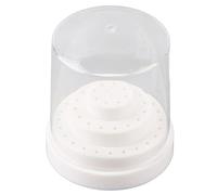 TOUISEDGI Nail Drill Bit Case Holder 48 Slots Manicure Tool Organizer Display Stand Purple Plastic (Blanco)