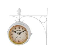 TOUISEDGI Retro Wall Clocks Double Side Living Room Metal Home Decoration White 21.8 * 21.8cm 1 Piece