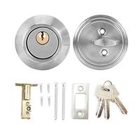 TOUISEDGI Stainless Steel Single Cylinder Safety Anti Theft Bedroom Door Lock with Keys for Front and Rear Doors (Silver)