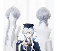 Touken Ranbu Online Tsurumaru Kuninaga Pelucas de Cosplay Gris Plateado Pelo Sintético Lacio Perucas Disfraz de Carnaval de Halloween Peluca LUZW022