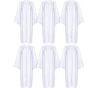 Toulite 6 piezas unisex mate batas de coro para bautizo, iglesia, confirmación, púlpito, graduación, pastor, juez, disfraz para adultos, Blanco, Size 48, Size 51