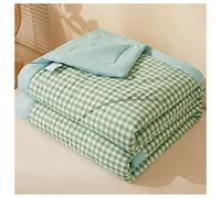 TOULIVER Colcha Acolchada Fina Suave Cubrecama Rellenos Finos Toda Temporada Edredón Reversible Estampada a Cuadros Transpirable Colcha de algodón, para Verano Cama Matrimonio Individual,C,150x200cm