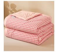 TOULIVER Colcha Acolchada Fina Suave Cubrecama Rellenos Finos Toda Temporada Edredón Reversible Estampada a Cuadros Transpirable Colcha de algodón, para Verano Cama Matrimonio Individual,D,150x200cm