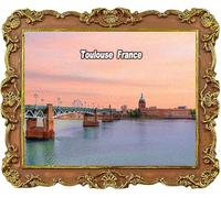 Toulouse France - Imán decorativo para nevera, diseño de recuerdo turístico