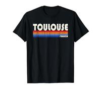 Toulouse France Retro 70s 80s Style Camiseta gráfica económica, Hombre, Negro, S