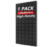 TOUO 1 paquete de espuma acústica, paneles de espuma a prueba de sonido de 120 x 60 x 5 cm, paneles de hongos resistentes al fuego de alta densidad para estudio, oficina, cine en casa, control de