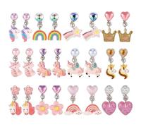 Touosy 12 Pares Pendientes Clip, Lindo Pendiente de Resina no Alérgicos, Pendientes Niña sin Agujero La Elección Perfecta para Fiestas de Princesas, Cumpleaños y Regalos