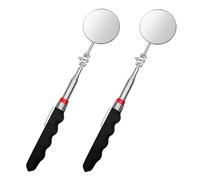 Touosy 2 Piezas Espejo de Mano con Pinza bolígrafo, Espejos Inspección Redondo Coche Acero Inoxidable, 72CM Telescópico Espejo de Inspección Ferramentas Mecanica Auto para Mecánicos Inspectores