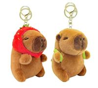 Touosy 2 Piezas Llaveros de Peluche Capybara, Peluche Capibara Juguetes Realistas, Capibara Colgantes llavero para Mochila Adecuado Como Regalo de Fiesta Graduación o Cumpleaños