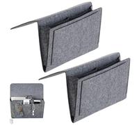 Touosy 2 Piezas Organizador Colgante con Compartimentos Organizador Sofa, Desmontable Bolsa Organizadora de Fieltro Antideslizante para Mesita de Noche Cama y Sofá (32x21 CM)