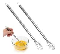Touosy 2 Piezas Varillas Cocina de Acero Inoxidable, Batidores Pequeños, Mini Batidora Manual para Tazas Adecuado para Mezclar Masa Huevos Batir Espuma y Batir Huevos Utensilios Cocina