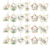 Touosy 24 Piezas Unidades de Colgantes, Unidades de Decoración Pascua Colgar, con Agujero Colgante Decoración Primavera Accesorios Adorno para Sala Estar Dormitorio Paredes (Verde)