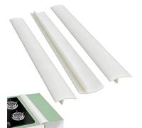 Touosy 3 Piezas de Silicona para Encimera de Cocina, 63,5cm Copete Encimera Cocina Antideslizantes Relleno Huecos, Estufa, Horno, Lavadora Y Electrodomésticos (Blanco)