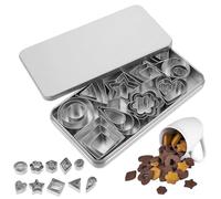 Touosy 30 Piezas Cortadores de Galletas Acero Inoxidable, Moldes Galletas Formas Geométricas, Mini Moldes Reposteria Con Caja de Almacenamiento Adecuado para DIY Galleta Bizcochos y Dulces Caseros