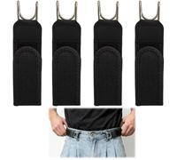 Touosy 4 Piezas Cinturones Sin Hebilla Unisexo, Cinturón Elástico Táctico Con Gancho De Metal Cintura Elástica Invisible Sin Hebilla, Cintura Có Ajustable Para El Trabajo, Viajes Y Uso Diario