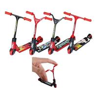 Touosy 4 Piezas Skate Dedos, Mini Patinete Finger Scooter, Fingerboard Juguetes Mini Diapasón Monopatines Niños Ligero para Niños Favores Bodas Rellenos Fotografía (Rojo Negro)