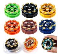 Touosy 6 Piezas Pack de Premium Peonzas Luminosas, Trompos Multicolores Peonza Punta Giratoria, Juguetes de Combate para Niños, Perfectos Regalos Cumpleaños Niños y Relleno Infantil