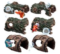 Touosy 6 Piezas Resina Decoracion Acuario Troncos Madera Decoracion Diseño de Cueva y Arbol Ideal para Peces y Camarones Artificiales Tanque Acuario Pecera Fuente Bricolaje Adornos
