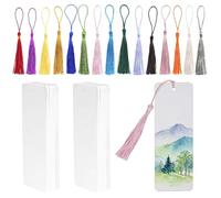 Touosy 90 Piezas 14 x 4.9 CM Marcapaginas Papel Marcapaginas Personalizado Punto de Libro con Agujero Borlas para Manualidades Artículos Bricolaje y Decoración (Blanco)