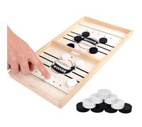 Touosy Air Hockey de Mesa 2 en 1 Madera Solida Plegable Portátil, Jogos para Crianças Juego de Disco Rápido, Interacción Padre-Hijo Actividades Reunión Familiar Niños Adultos