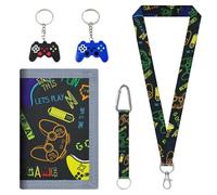 Touosy Cartera Niño Tarjetero Hombre Wallets for Men Riñonera Plegable con Llavero Ccartera Juvenil Chico Regalo para Niños y Niñas de Cumpleaños Regalos para el Regreso a la Escuela (Negro)