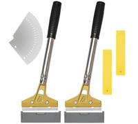 Touosy Rasqueta Vitrocerámica Rasqueta Cocina con 20 Cuchillas Vitrocerámica 100mm Acero Al Carbono, Espátula con Agarre Suave Asa Larga para Vidrio Parabrisas Granito Paredes Azulejos