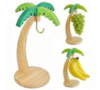 Touosy Soporte para Plátanos de Madera con Gancho, Bananenhalter Frischhalten, Colgador Decorativo para Frutas, Estante para Frutas Cocina & Ahorro Espacio Soporte Rústico para Frutas (13 x 6 in)