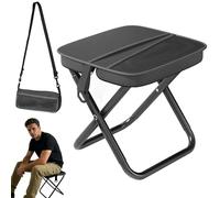 Touosy Taburete Plegable, Taburete de Camping 28 × 26 × 26 cm Silla Plegable Portatil con Correa de Transporte Taburetes Plegables Capacidad de Carga: 150 kg para Camping Senderismo Pesca (Negro)