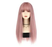 Toupee de pelo largo de cabeza completa, color único para Halloween, vacaciones, al aire libre, accesorios para fotos