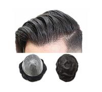 Toupee for Men 0.12 mm-0.14 mm Durable Todo el sistema de reemplazo de cabello de piel poli inyectado para hombres Piece de cabello de piel de 8x10 p