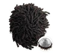 Toupee para Hombres Peluca de cabello humano for hombre, sistema de cabello fino, prótesis capilar de doble nudo, afro rizado, de 0,06 a 0,08 mm Pelucas para Hombres(Jet Black,8x10)