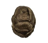 Toupee para Hombres Peluca de cabello humano Remy de 0,03 mm for hombre, prótesis capilar, cabello humano natural, prótesis capilar masculina Pelucas para Hombres(Light Brown)