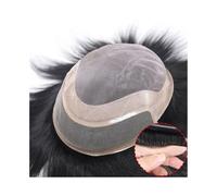 Toupee para Hombres Tupé for hombres, sistema de cabello humano, mono fino, piel fina, NPU y prótesis frontal de encaje francés, piezas de cabello Pelucas para Hombres(8x10)