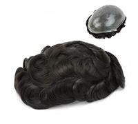 Toupee para Hombres Tupé for piel completa masculina con frente festoneado Prótesis de cabello for hombres 0,04-0,06 mm Piel fina de PU Durable Postizos for hombres Unidad de sistema de cabello humano